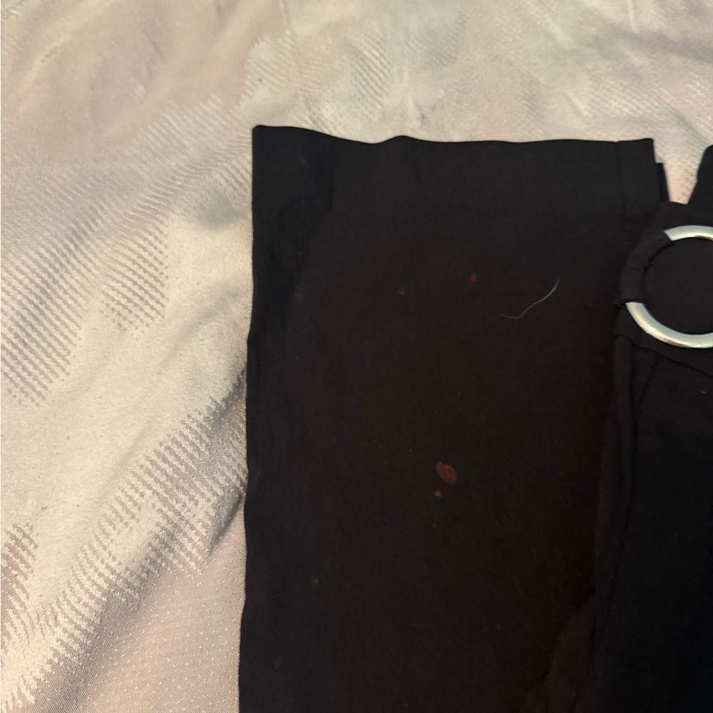 Black Pants with Belt Detail. Stretch Waist. - Picture 5 of 11
